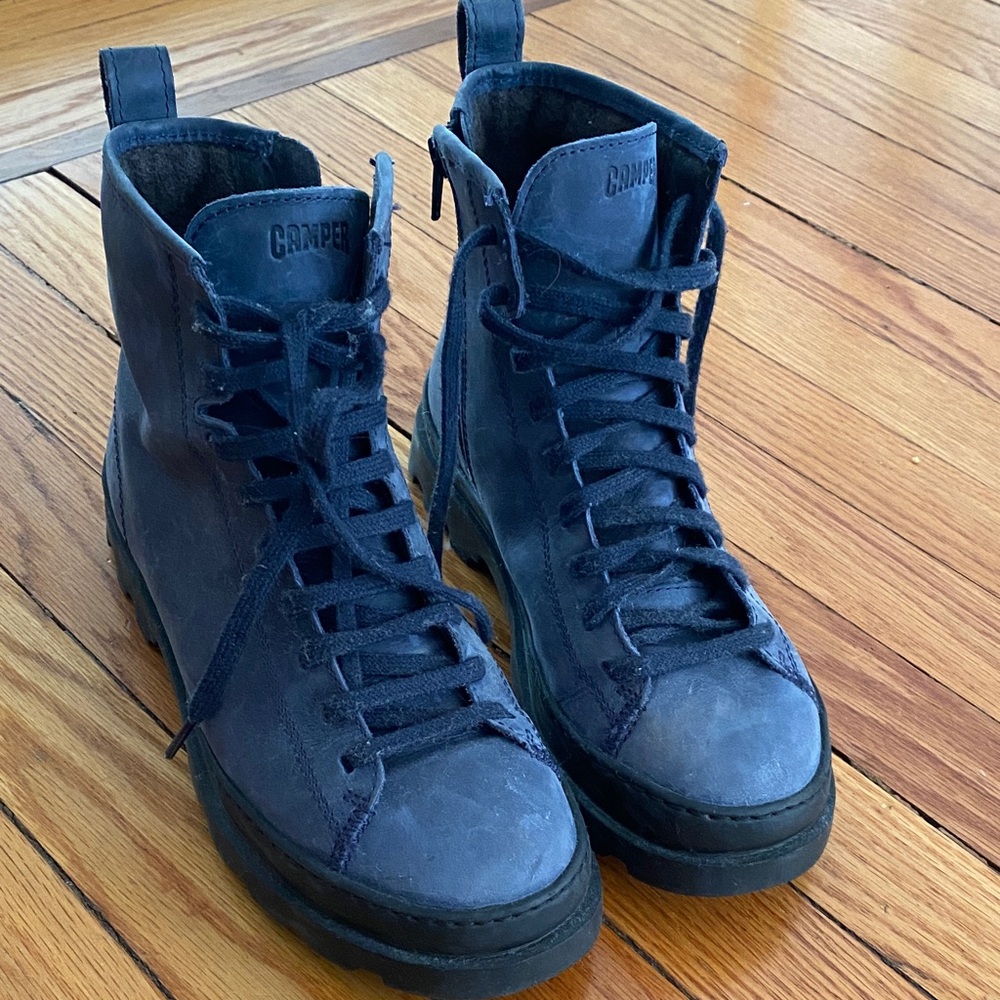 Camper Women’s Brutus Blue Lace-Up Boots